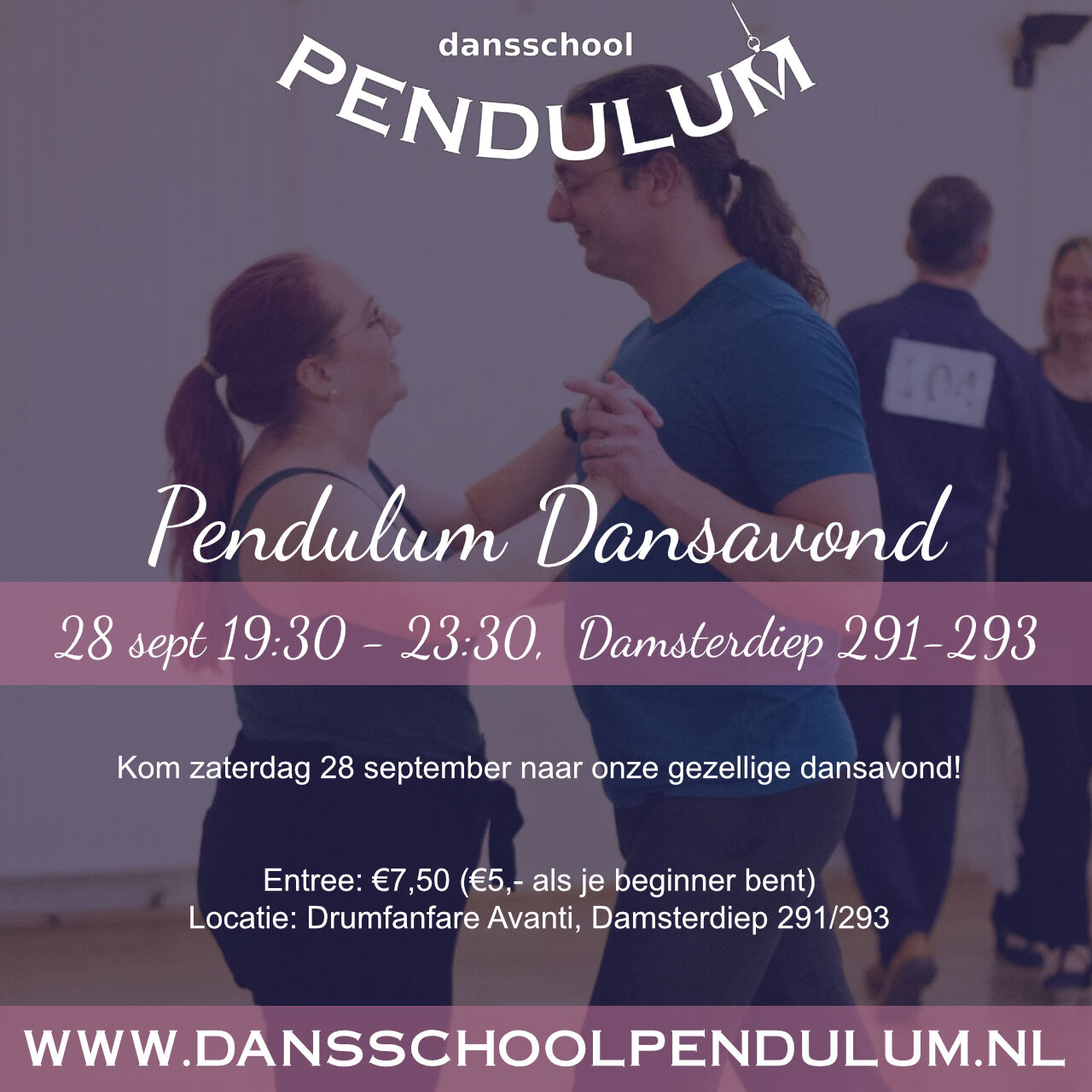 Pendulum poster - Dansavond  28 sep. 2024 19:30 - 23:30