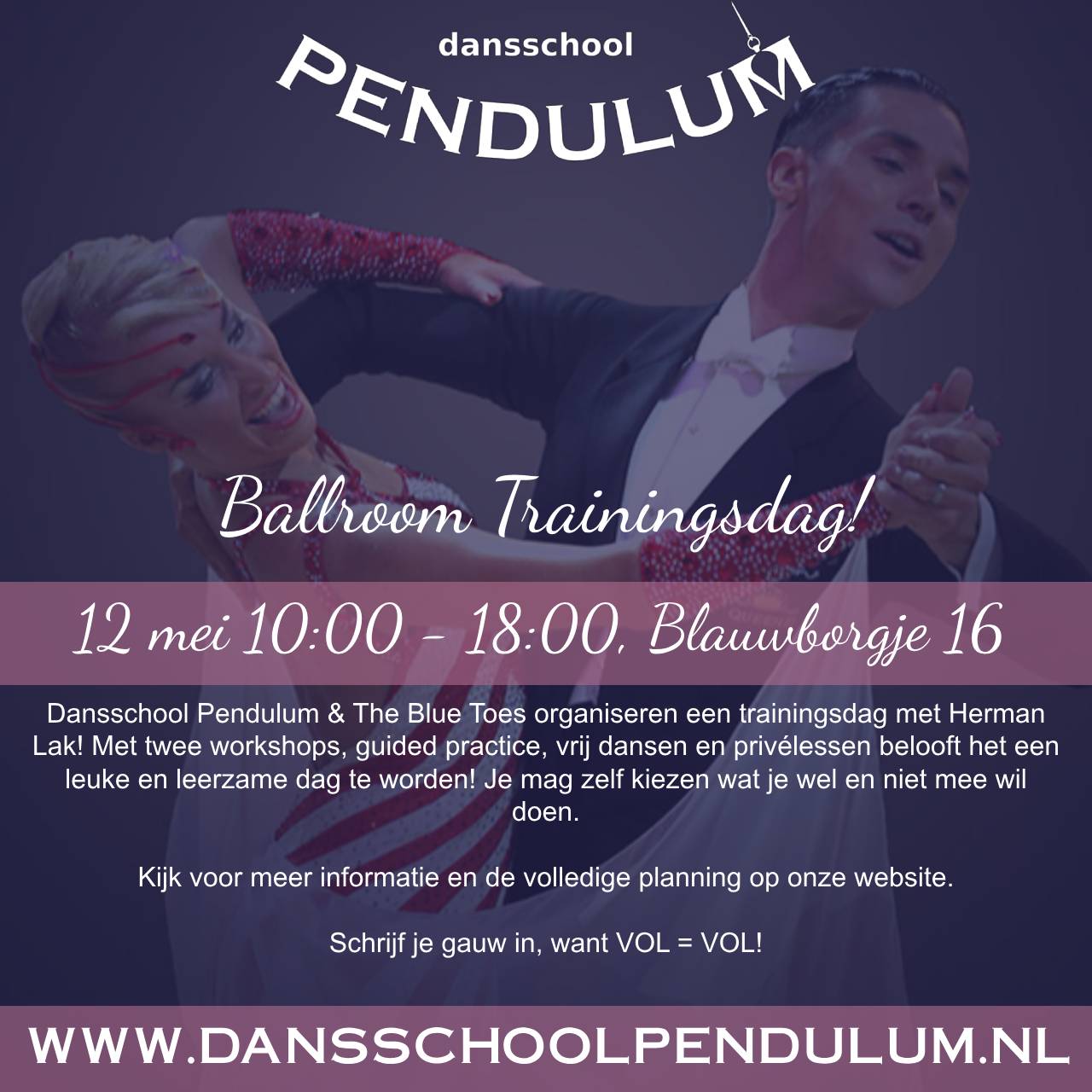Pendulum poster - Trainingsdag (verplaatst van 11 mei naar 12 mei)  12 mei 2024 10:00 - 18:00